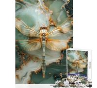 Rompecabezas para Adultos 1000 Piezas Juguete de libélula Smaragd decoración de Pared Gran Regalo y Juguete para Juegos educativos con póster a Juego y Hoja de Trivia (38x52cm)