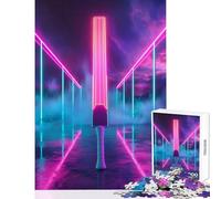 Rompecabezas para Adultos 1000 Piezas Juguete Educativo de neón estético Gran Regalo para Juegos educativos Entrena tu Cerebro y Tus Manos tamaño 38x26cm