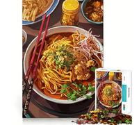 Rompecabezas para Adultos,1000 Piezas,Khao SOI,Plato de Fideos del Norte de Tailandia,Arte de Corte Suave,Juego Creativo para el Cerebro,diversión para el Tiempo Libre,Regalo Tranquilo de Navidad