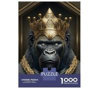 Rompecabezas para Adultos 1000 Piezas King Gorilla Art Deco Rompecabezas para Adolescentes Juego De Ingenio Mejora La Memoria Actividades Divertidas En Casa 70x50cm/1000pcs