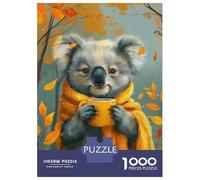 Rompecabezas para Adultos 1000 Piezas Koala with Tea Cup Rompecabezas para Adultos Juguetes DIY Regalo De Cumpleaños Juego Desafiante Regalos 52x38cm/1000pcs