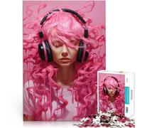 Rompecabezas para Adultos 1000 Piezas La Felicidad del Ruido Rosa Juguetes de Entretenimiento Familiar Cumpleaños 38x26cm