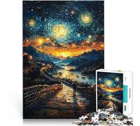 Rompecabezas para Adultos 1000 Piezas La Gran Muralla bajo el Cielo Estrellado Difícil Difícil Juguetes de decoración del hogar 38x26cm