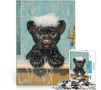 Rompecabezas para Adultos 1000 Piezas La Hora del baño de la Pantera Negra Montaje de Patrones Cada Pieza es única: un desafiante y Divertido Juego Familiar 50x70cm