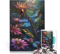 Rompecabezas para Adultos 1000 Piezas La Magia de Las libélulas Juguete Educativo para aliviar el estrés Decoración del hogar 52x38cm