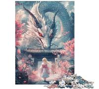 Rompecabezas para Adultos 1000 Piezas La Mirada del Dragón Rompecabezas para Adolescentes Antiestrés Juguetes Difíciles y Retos Juegos Educativos (38x26cm)