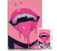 Rompecabezas para Adultos 1000 Piezas Labios de Vampiro Rosados Hermoso diseño Juego Decoración del hogar Regalo para cumpleaños Tamaño 50x75cm