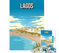 Rompecabezas para Adultos 1000 Piezas Lagos Portugal Ciudad Costera Arte Algarve Playa Viajes Impresión Juego práctico Desafío de Inteligencia Cerebral Juguetes adictivos Regalos de Regalos P