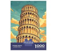 Rompecabezas para Adultos 1000 Piezas Leaning Tower of Pisa Rompecabezas para Adultos Juego Práctico Difícil Difícil Diversión En Casa Actividades, 70x50cm/1000pcs