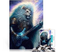 Rompecabezas para Adultos 1000 Piezas León Estrella de Rock Juguete Educativo de Aprendizaje Trato como Regalo para Toda la Familia 75x50cm