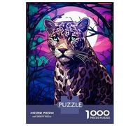 Rompecabezas para Adultos 1000 Piezas Leopard Monnlight Night Rompecabezas para Adolescentes Juegos Relajantes Una Obra De Arte Cumpleaños Y Navidad 38x26cm/1000pcs