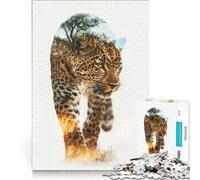 Rompecabezas para Adultos 1000 Piezas Leopardo en Libertad Juegos Familiares Interacción Entre Padres e Hijos Regalos con Juegos desafiantes 38x26cm