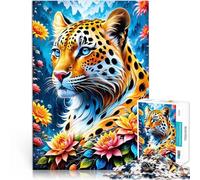 Rompecabezas para Adultos 1000 Piezas Leopardo mítico Juego Familiar para aliviar el estrés: desafío difícil Obra de Arte 75x50cm