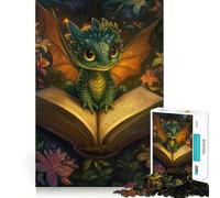 Rompecabezas para Adultos,1000 Piezas,Libro de Dragones bebés,fantasía,Corte, Juguete Divertido para ejercitar la Mente,Juego Tranquilo,Regalo Divertido de cumpleaños (38x26cm)