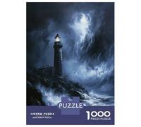 Rompecabezas para Adultos 1000 Piezas Lighthouse in Stormy Weather Painting Rompecabezas para Adolescentes Juegos Relajantes Una Obra De Arte Cumpleaños Y Navidad 70x50cm/1000pcs