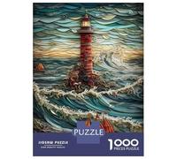 Rompecabezas para Adultos 1000 Piezas Lighthouse Paper Quilling Rompecabezas para Adultos Juguete Decoración De Pared Análisis Y Lógica Juego Desafiante Regalos 52x38cm/1000pcs