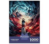 Rompecabezas para Adultos 1000 Piezas Lighthouse Under Swirling Sky Rompecabezas para Adolescentes Juegos Familiares Difícil Difícil Cumpleaños Y Navidad 52x38cm/1000pcs