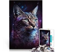 Rompecabezas para adultos, 1000 piezas, lince, animal, galaxia, imposible, 10.3 x 14.9 pulgadas, lista de deseos de Navidad con Papá Noel