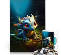 Rompecabezas para Adultos 1000 Piezas Lindo bebé dragón Juguete Educativo para aliviar el estrés con póster a Juego y Hoja de Trivia 75x50cm