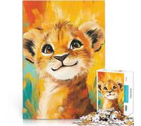 Rompecabezas para Adultos 1000 Piezas Lindo Retrato de Cachorro de león Diversión Familiar con póster a Juego y Hoja de Trivia 75x50cm