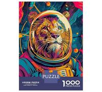 Rompecabezas para Adultos 1000 Piezas Lion Astronaut Space Rompecabezas para Adultos Juegos Relajantes Regalos para Mujeres Juegos Desafiantes Regalos 38x26cm/1000pcs