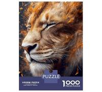 Rompecabezas para Adultos 1000 Piezas Lions Profile in Fiery Hues Rompecabezas para Adultos Juegos Relajantes Regalos para Mujeres Oferta como Regalos para Toda La Familia 52x38cm/1000pcs