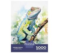 Rompecabezas para Adultos 1000 Piezas Lizard Watercolor Rompecabezas para Adolescentes Juegos Familiares Difícil Difícil Cumpleaños Y Navidad 52x38cm/1000pcs