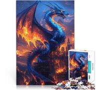 Rompecabezas para Adultos 1000 Piezas Llama de dragón Desafiante de completar, Pero Divertido y Gracioso. Apto para Parejas 75x50cm