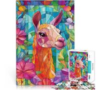 Rompecabezas para Adultos 1000 Piezas Llama de vitral Ayuda al Cerebro a ejercitar Juguetes adictivos para Cultivar la Paciencia. Regalo Divertido 75x50cm