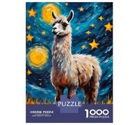 Rompecabezas para Adultos 1000 Piezas Llama Painting Starry Night Rompecabezas para Adultos Juguete Decoración De Pared Patrón De Ensamblaje Actividades Divertidas En Casa 70x50cm/1000pcs