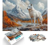 Rompecabezas para Adultos 1000 Piezas Lobo de montaña Juego Familiar para aliviar el estrés: desafío difícil Buen Regalo 38x26cm