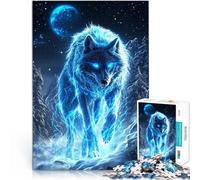 Rompecabezas para Adultos 1000 Piezas Lobo eléctrico en un Paisaje nevado Juego Intelectual de Juguete Gran Regalo para Juegos 52x38cm