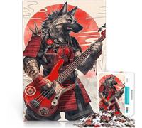 Rompecabezas para Adultos 1000 Piezas Lobo Ronin mecedor Juegos Divertidos para la Familia Decoración de Pared cumpleaños y Navidad 38x26cm
