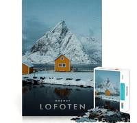 Rompecabezas para Adultos,1000 Piezas,Lofoten,Noruega,Corte Suave,Arte,Juego Creativo para el Cerebro,diversión para el Tiempo Libre, Tranquilo (38x26cm)