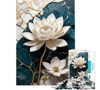 Rompecabezas para Adultos 1000 Piezas Loto Blanco en Kintsugi Desafío de Inteligencia Juguetes adictivos Juego práctico Una Obra de Arte Ideas para Regalos (Tamaño 38x26cm)