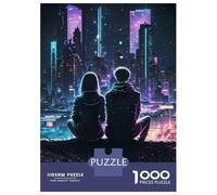 Rompecabezas para Adultos 1000 Piezas Luminous Neon City Rompecabezas para Adultos Juego Familiar Análisis Y Lógica Actividades Divertidas En Casa, 52x38cm/1000pcs