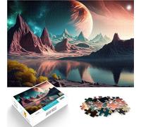 Rompecabezas para Adultos 1000 Piezas Luna Alivia el estrés Vacaciones en casa Matar el Tiempo con póster a Juego y Hoja de Trivia 38x26cm