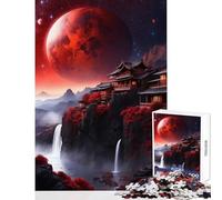 Rompecabezas para Adultos 1000 Piezas Luna de Sangre en Japón Juguete Educativo Regalo de cumpleaños Juegos Divertidos fomenta el Amor Entre Parejas tamaño 50x75cm