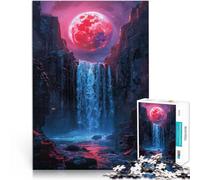 Rompecabezas para Adultos 1000 Piezas Luna de Sangre roja Juego desafiante y Juego Familiar Decoración hogar 52x38cm