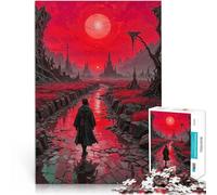 Rompecabezas para Adultos 1000 Piezas Luna Roja de la Ruina Juguetes Juegos Educativos Antiestrés Grandes Regalos y Juguetes 75x50cm