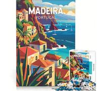 Rompecabezas para Adultos, 1000 Piezas, Madeira, Portugal, Juguete Decorativo para Pared, desafiante para completar, Toda la Familia 38x26cm