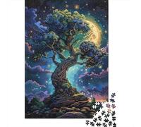 Rompecabezas para Adultos 1000 Piezas Magical Night Sky Tree Art Print Rompecabezas para Adolescentes Juego De Ingenio Mejora La Memoria Actividades Divertidas En Casa 70x50cm/1000pcs