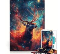 Rompecabezas para Adultos,1000 Piezas,Majestad del Ciervo Celestial,Ajuste, Arte,Juego de Habilidad Mental,Tiempo de Descanso,Juego de Cumpleaños,Arte,Juego (50x75cm)