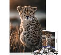 Rompecabezas para Adultos 1000 Piezas Majestic Cheetah Juguete Educativo Regalo de cumpleaños Juegos educativos Entrena tu Cerebro y Tus Manos tamaño 38x26cm