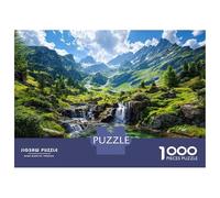 Rompecabezas para Adultos 1000 Piezas Majestic Mountain Stream and Peaks Rompecabezas Juegos para Relajarse Vacaciones En Casa Matar El Tiempo Actividades Divertidas En Casa 52x38cm/1000pcs