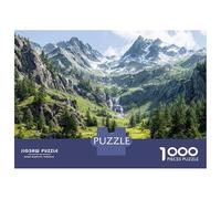 Rompecabezas para Adultos 1000 Piezas Majestic Mountain Valley Waterfall Landscape Rompecabezas para Adolescentes Juegos Familiares Difícil Difícil Cumpleaños Y Navidad 70x50cm/1000p