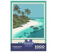 Rompecabezas para Adultos 1000 Piezas Maldives Tropical Beach Travel Rompecabezas para Adultos Juegos Familiares Carrera De Velocidad Manual Cumpleaños 38x26cm/1000pcs