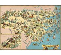 Rompecabezas para adultos, 1000 piezas, mapa de madera de Carolina del Norte, rompecabezas de Estados Unidos del Estado, decoración de mapa