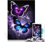 Rompecabezas para Adultos 1000 Piezas Mariposas en Flor Alivia el estrés Vacaciones en casa Matar el Tiempo Obra de Arte 38x26cm