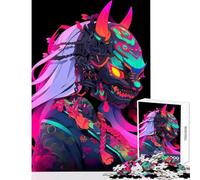 Rompecabezas para Adultos 1000 Piezas máscara Cyberpunk Oni Juguetes antiestrés Regalos para Mujeres y Hombres Juego Educativo desafiante para completar tamaño 38x26cm